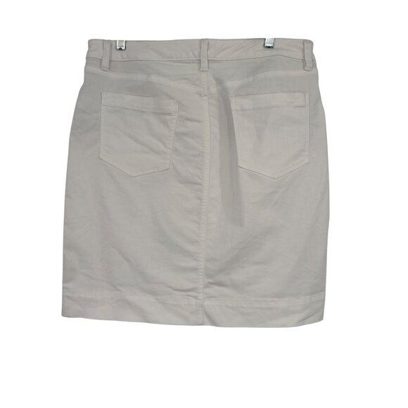 Talbots Womens ivory Button-Front Denim Skirt Size 12 stretch - Picture 2 of 5